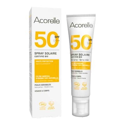 Acorelle Spray Solar SPF50 100ml Bio Alta Protección Corporal Pieles Sensibles Filtro Mineral UVA UVB Acorelle Spray Solar SPF50 100ml Bio Alta Protección Corporal Pieles Sensibles Filtro Mineral UVA UVB