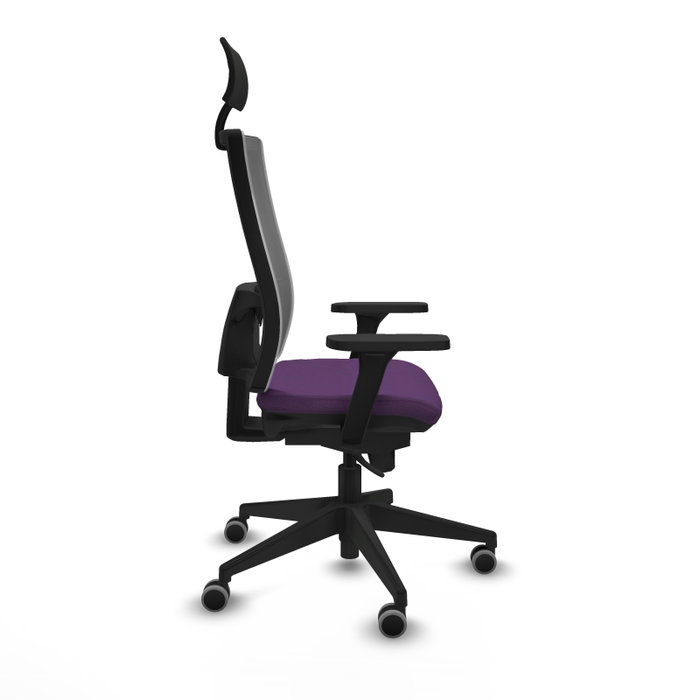 PIQUERAS Y CRESPO Silla de oficina Horna con mecanismo Sincro, morado y gris
