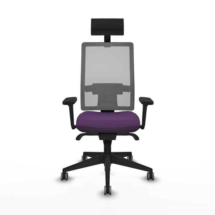 PIQUERAS Y CRESPO Silla de oficina Horna con mecanismo Sincro, morado y gris