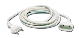 Prolongador de electricidad 2 mts cable manguera plana 2x1 blanco