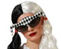 Atosa Gafas de Disfraz Arlequín Unisex Blanco y Negro con Cascabeles Dorados