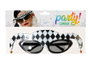 Atosa Gafas de Disfraz Arlequín Unisex Blanco y Negro con Cascabeles Dorados