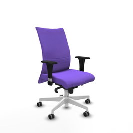 PIQUERAS Y CRESPO Silla Albacete Confidente Lila con Mecanismo Sincro y Base Blanca