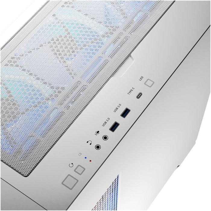 Modecom Horizon ARGB Blanca - Caja PC Torre Media E-ATX con Ventiladores ARGB y Cristal Templado