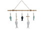DKD Home Decor Decoración Colgante de Madera y Resina con Diseño de Peces