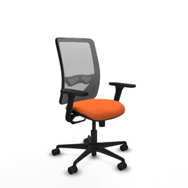 PIQUERAS Y CRESPO Silla de oficina Zulema con mecanismo Sincro, Naranja y Gris