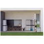 Plastiken TITANIO Armario alto con 2 puertas y 4 estantes - 70 x 44 x 176 cm - Beige y Negro - Gama TITANIO - Interior y Exterior