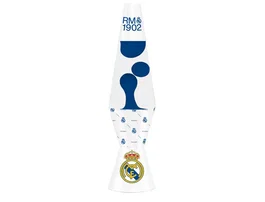 Wondee Lámpara de Lava Retro con Motivo Real Madrid C.F., 36 cm, Efecto Burbujas Hipnótico, Incluye Bombilla