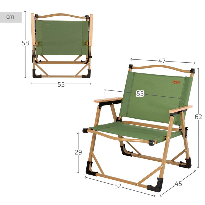 Aktive Silla plegable baja glamping verde Aktive Silla plegable baja glamping verde