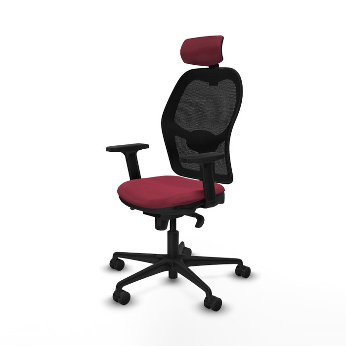 PIQUERAS Y CRESPO Silla de oficina Jorquera con mecanismo Sincro, Granate y Negro PIQUERAS Y CRESPO Silla de oficina Jorquera con mecanismo Sincro, Granate y Negro