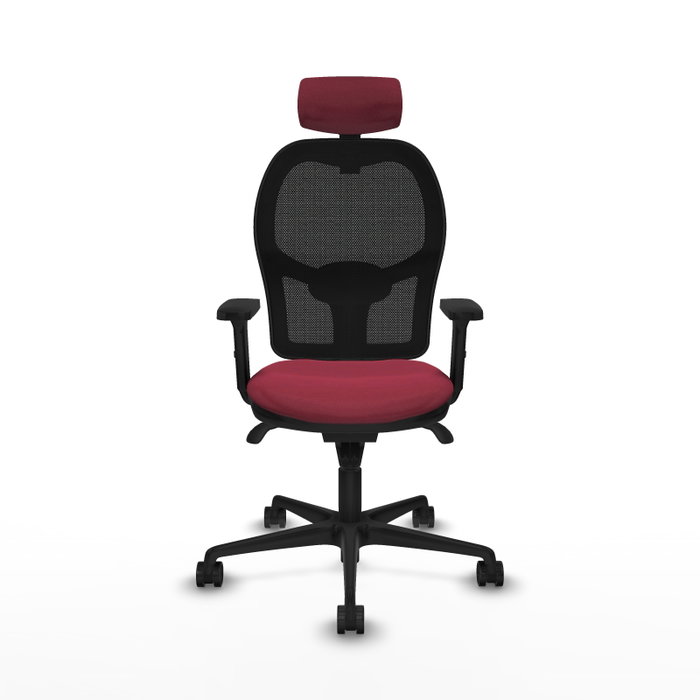 PIQUERAS Y CRESPO Silla de oficina Jorquera con mecanismo Sincro, Granate y Negro PIQUERAS Y CRESPO Silla de oficina Jorquera con mecanismo Sincro, Granate y Negro