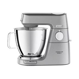 Kenwood KVL85.004SI Titanium Chef Baker XL - Batidora Amasadora Planetaria, 7 L, 1200 W, Función Turbo, Color Plata