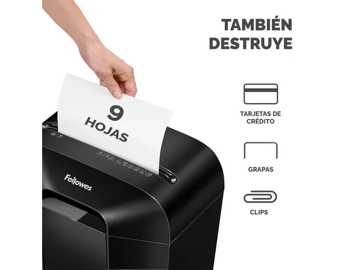 Fellowes Powershred LX50 Negro, Corte en Partículas, 9 Hojas