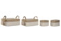 DKD Home Decor Set de 4 Cestas de EVA y Poliéster Natural y Crema 36x26x14 cm