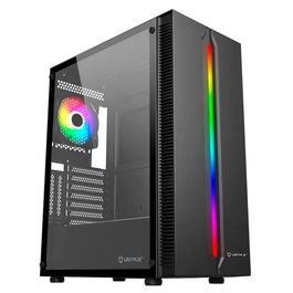 UNYKAch Lumina 205 Caja de Ordenador Gaming ATX - Ventilador ARGB Incluido, Cristal Templado, Frontal LED, Soporta Placas ATX, Micro-ATX, Mini-ITX y Refrigeración Líquida 360mm