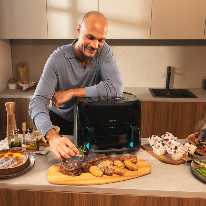 Cecotec Freidora de Aire Grill Cecofry&Grill Smokin'Prime 11000 2800W 10L Acero Inox. Negro