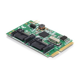 DeLOCK 95233 Adaptador Mini PCI Express a 2 Puertos SATA 6 Gb/s (SATA III) con Chipset ASMedia ASM1061 para Windows y Linux