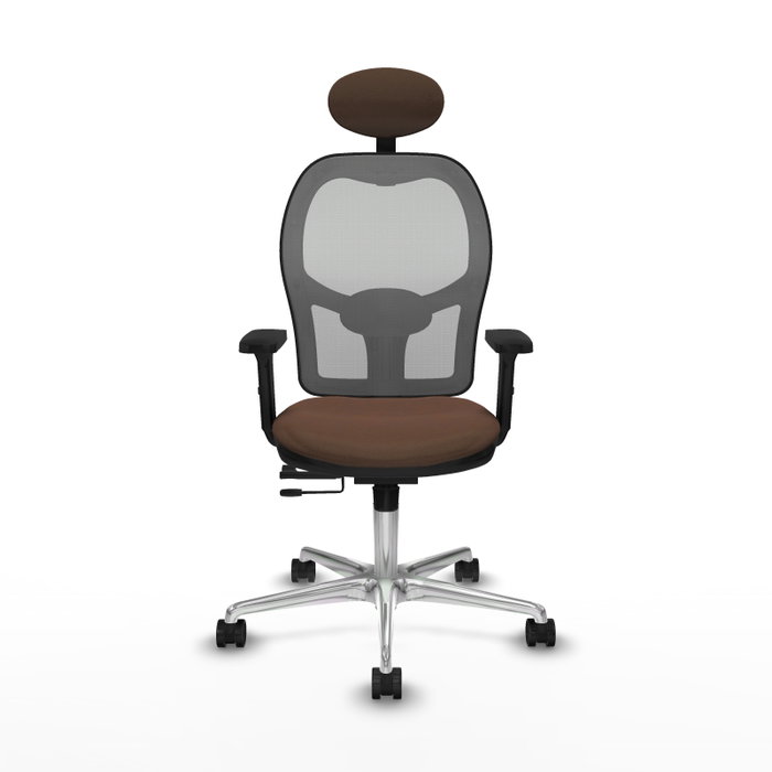 PIQUERAS Y CRESPO Silla de oficina Jorquera con mecanismo Sincro/Traslack, Marrón y Gris