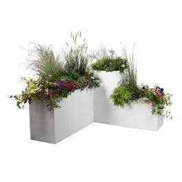 Eda Caja de Flores Cuadrada Graphit 57L 49.5x49.5x49.5 cm Ceruse Blanco