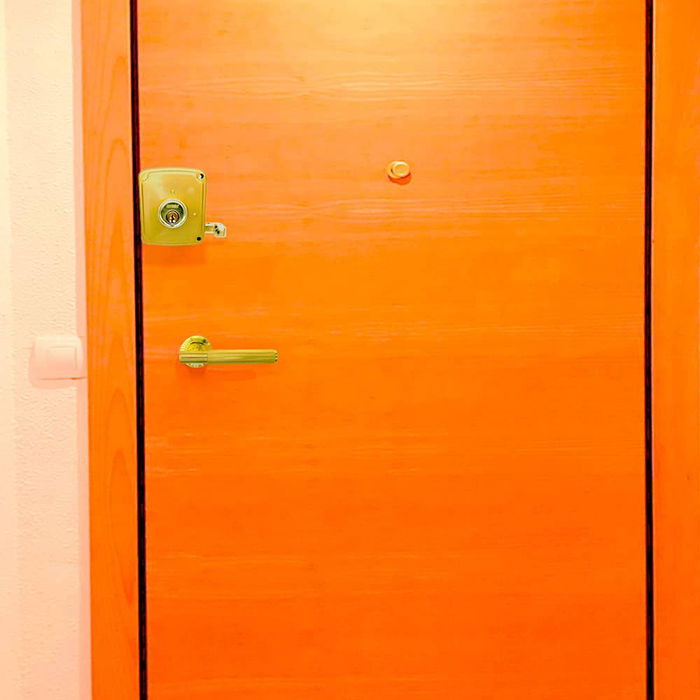 Micel Cerradura Crs02 40x80mm Sobreponer Mano Derecha Acero Pintado Oro 5 Pines 5 Llaves Serreta para Puertas de Madera