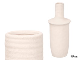 GIFTDECOR Jarrón Sahara Boca Estrecha Blanco