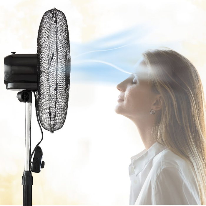 AVANT Ventilador Industrial de 45 cm (18 Pulgadas), 70W, Rejilla Mesh Negra