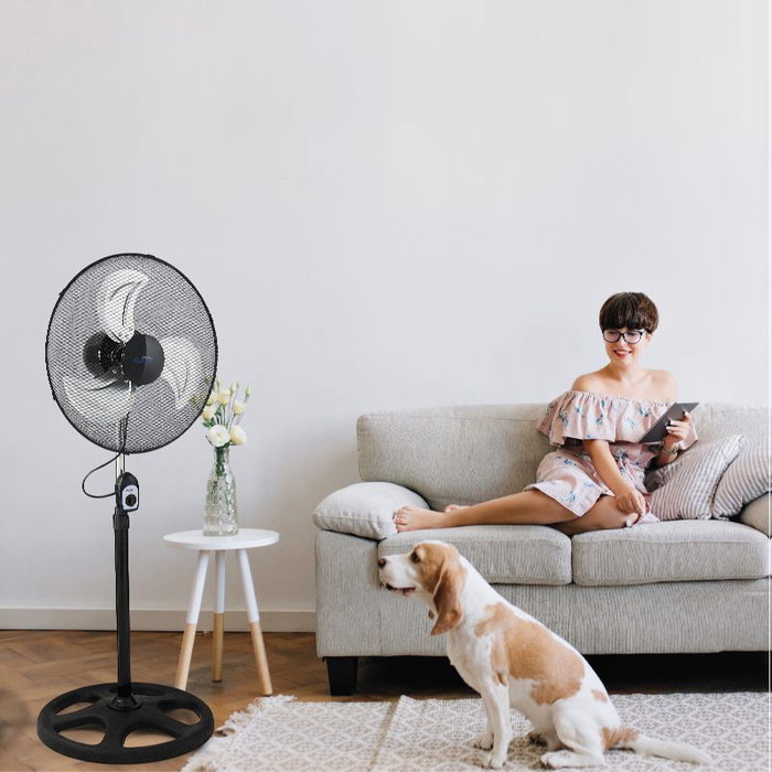 AVANT Ventilador Industrial de 45 cm (18 Pulgadas), 70W, Rejilla Mesh Negra