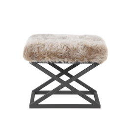 Atelier Del Sofa Pouffe Negro, Gris v2 - Mueble Versátil para Sala de Estar o Dormitorio, 50cm Ancho x 42cm Alto
