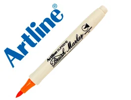 Artline Rotulador Supreme Brush EPFS Punta Pincel Trazo Fino Naranja Oscuro Base Agua para Diseñar Ilustrar Colorear