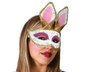 Antifaz Con Orejas De Conejo Doradas Y Detalles Rosas Para Carnaval Y Disfraces Infantiles