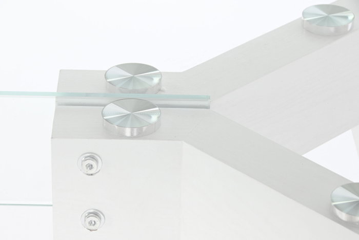 DKD Home Decor Mesa Comedor Moderno Blanco Transparente Cristal y MDF 160x90x75 cm DKD Home Decor Mesa Comedor Moderno Blanco Transparente Cristal y MDF 160x90x75 cm