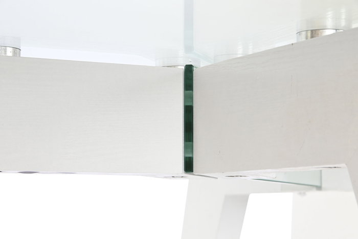 DKD Home Decor Mesa Comedor Moderno Blanco Transparente Cristal y MDF 160x90x75 cm DKD Home Decor Mesa Comedor Moderno Blanco Transparente Cristal y MDF 160x90x75 cm