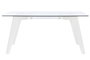 DKD Home Decor Mesa Comedor Moderno Blanco Transparente Cristal y MDF 160x90x75 cm