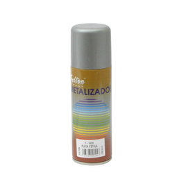 Felton Spray Pintura Metaliz Plata Estela 200ml Secado Rápido Acabado Metálico Ideal Muebles Arte Manualidades