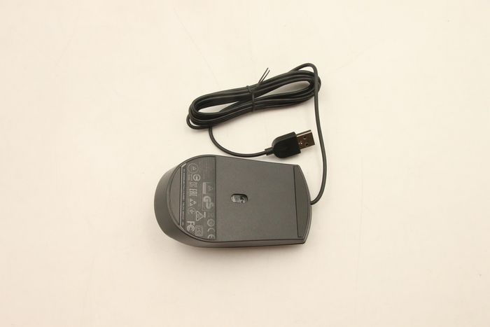 Lenovo Ratón USB con Cable Ergonómico, Tamaño Completo, 1600 dpi, Agarre Ambidiestro, Negro