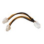 Aisens Cable de Alimentación 4pin/H a 4+4pin/M, 15cm, Negro