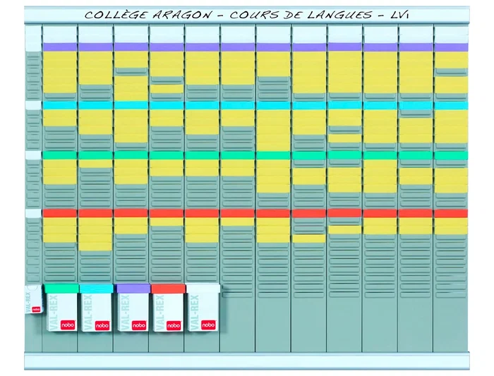 Nobo Kit planificación T-Card 66x80 cm 12 columnas + 500 tarjetas T nº2 colores surtidos + 100