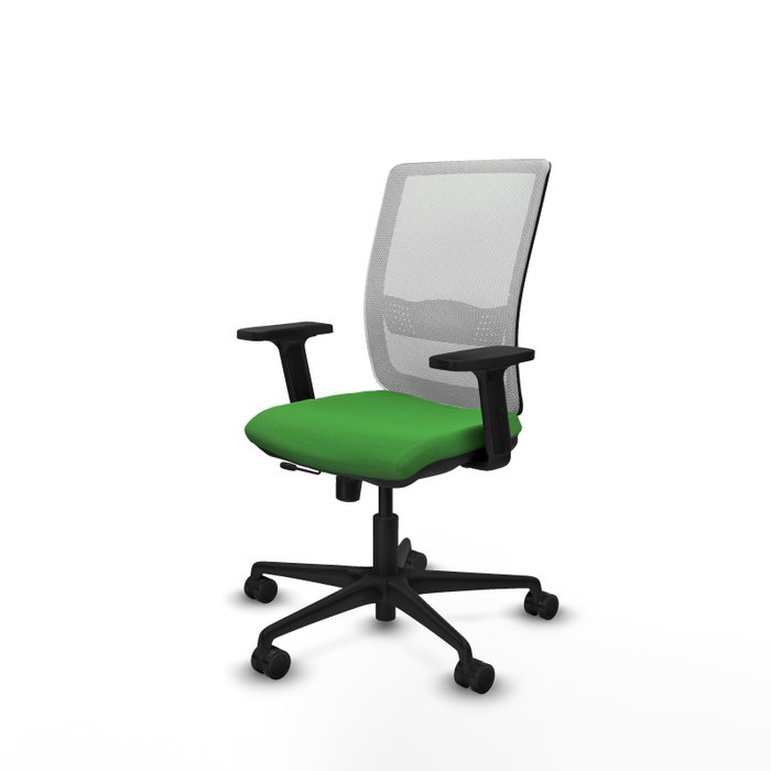 PIQUERAS Y CRESPO Silla de oficina Haches Verde y Blanco con mecanismo Sincro/Traslack