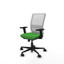 PIQUERAS Y CRESPO Silla de oficina Haches Verde y Blanco con mecanismo Sincro/Traslack