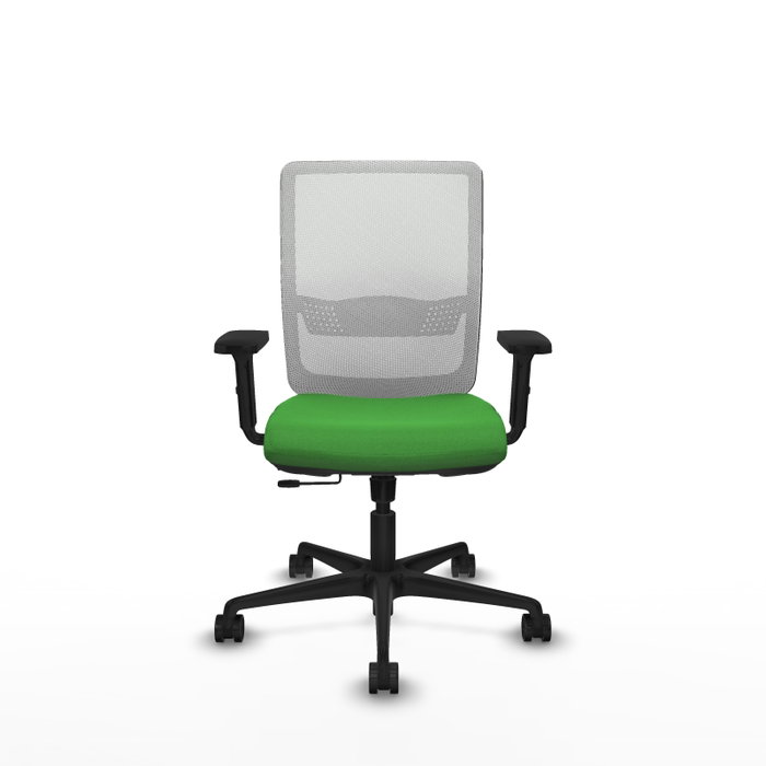 PIQUERAS Y CRESPO Silla de oficina Haches Verde y Blanco con mecanismo Sincro/Traslack