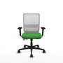 PIQUERAS Y CRESPO Silla de oficina Haches Verde y Blanco con mecanismo Sincro/Traslack