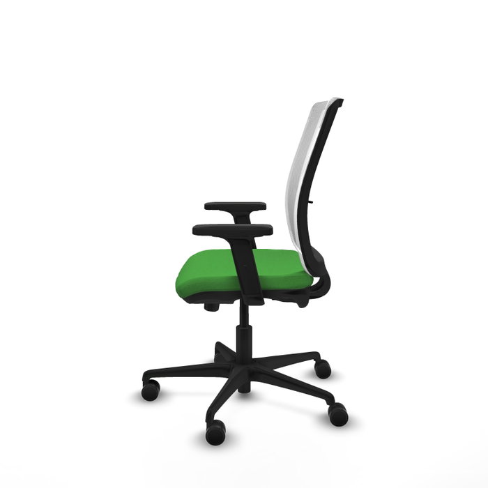 PIQUERAS Y CRESPO Silla de oficina Haches Verde y Blanco con mecanismo Sincro/Traslack