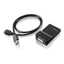 Lenovo Adaptador Monitor USB 3.0 a DVI/VGA 2048 x 1152 Pixeles Negro