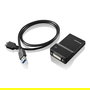 Lenovo Adaptador Monitor USB 3.0 a DVI/VGA 2048 x 1152 Pixeles Negro