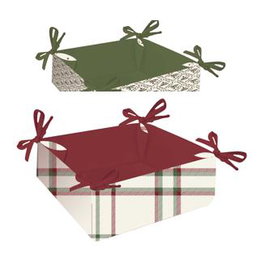 DKD Home Decor Cesta de Algodón Tartan Verde 30x30x8 cm