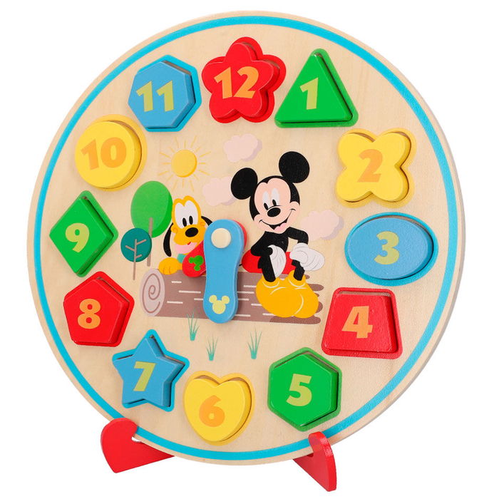 WOOMAX Puzzle Reloj de Madera Baby Disney Educativo para Niños +3 Años, 30 cm con 15 Piezas WOOMAX Puzzle Reloj de Madera Baby Disney Educativo para Niños +3 Años, 30 cm con 15 Piezas