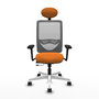 PIQUERAS Y CRESPO Silla de oficina Zulema con mecanismo Sincro/Traslack, Naranja y Gris