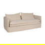 Sofá 3 Plazas Crema Tejido-Madera 210 X 97 X 89 cm