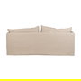 Sofá 3 Plazas Crema Tejido-Madera 210 X 97 X 89 cm