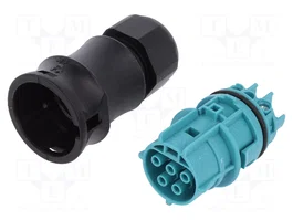 WIELAND Conector Industrial Redondo RST Hembra de 5 Pines, 250V, Azul Turquesa